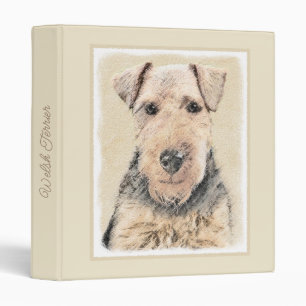 Welsh Terrier Painting - Cute Original Dog Art 3 R Ring Binder