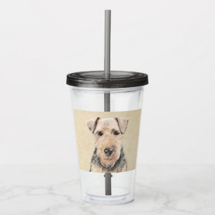 Welsh Terrier Painting - Cute Original Dog Art Acrylic Tumbler