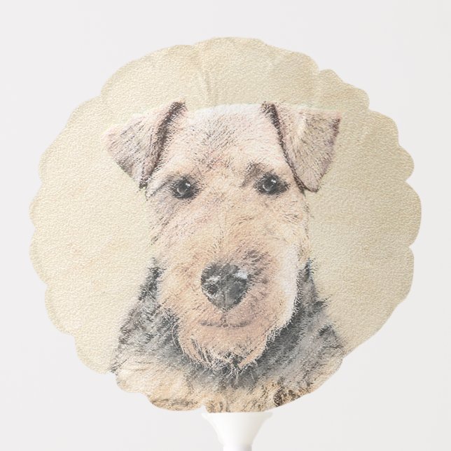Welsh Terrier Painting - Cute Original Dog Art Balloon (Front)