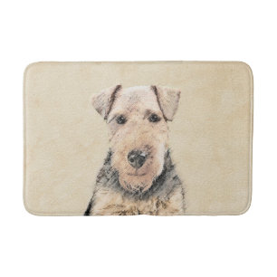 Welsh Terrier Painting - Cute Original Dog Art Bathroom Mat