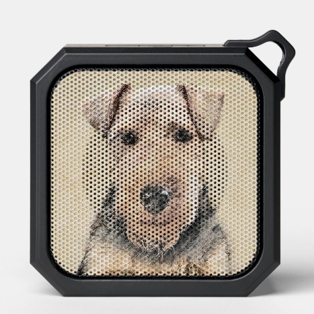 Welsh Terrier Painting - Cute Original Dog Art Bluetooth Speaker (Front)