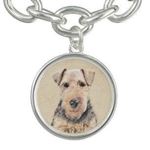 Welsh Terrier Painting - Cute Original Dog Art Bracelet