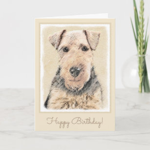 WELSH TERRIER DOG BIRTHDAY GREETINGS NOTE CARD