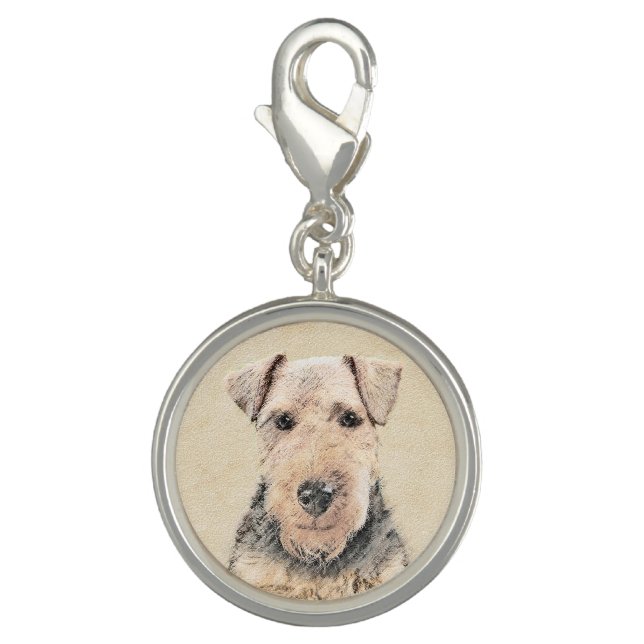 Welsh Terrier Painting - Cute Original Dog Art Charm (Front)
