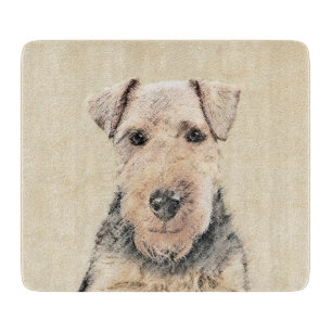 Welsh Terrier Painting - Cute Original Dog Art Cutting Board