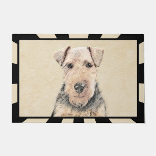 Welsh Terrier Painting - Cute Original Dog Art Doormat
