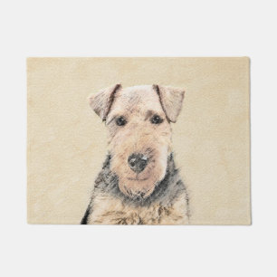 Welsh Terrier Painting - Cute Original Dog Art Doormat