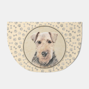 Welsh Terrier Painting - Cute Original Dog Art Doormat