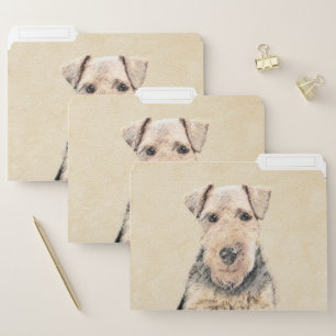 Welsh Terrier Painting - Cute Original Dog Art File Folder