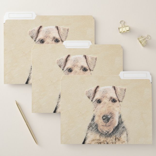 Welsh Terrier Painting - Cute Original Dog Art File Folder (Set)