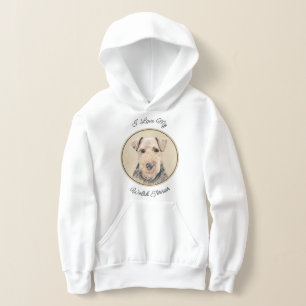 Welsh Terrier Painting - Cute Original Dog Art Hoodie