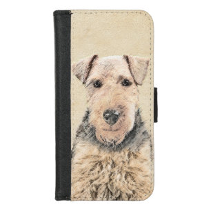 Welsh Terrier Painting - Cute Original Dog Art iPhone 8/7 Wallet Case
