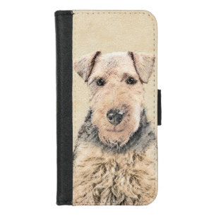Welsh Terrier Painting - Cute Original Dog Art iPhone 8/7 Wallet Case
