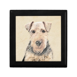 Welsh Terrier Painting - Cute Original Dog Art Keepsake Box