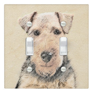 Welsh Terrier Painting - Cute Original Dog Art Light Switch Cover