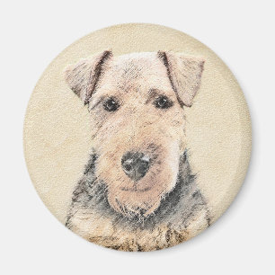 Welsh Terrier Painting - Cute Original Dog Art Magnet