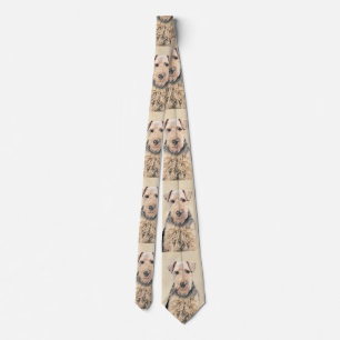 Welsh Terrier Painting - Cute Original Dog Art Neck Tie