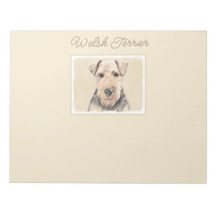 Welsh Terrier Painting - Cute Original Dog Art Not Notepad