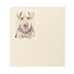 Welsh Terrier Painting - Cute Original Dog Art Notepad