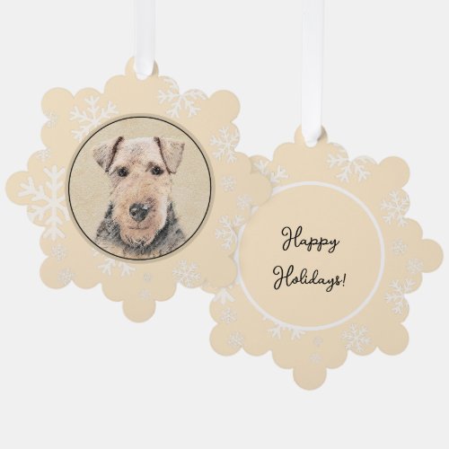 Welsh Terrier Painting _ Cute Original Dog Art Ornament Card