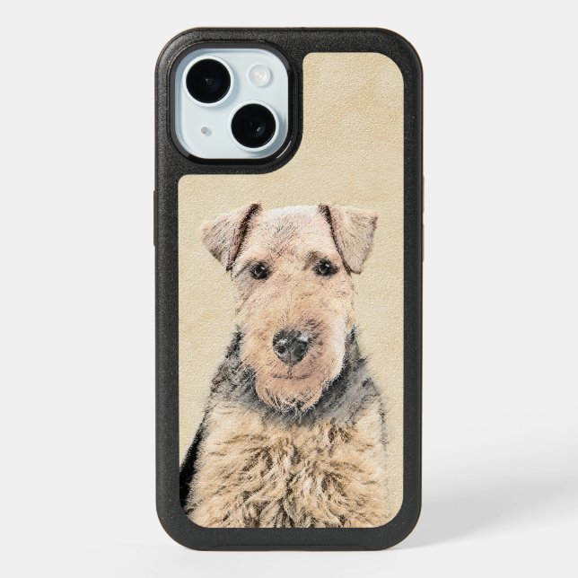 Welsh Terrier Painting - Cute Original Dog Art Ott iPhone 15 Case (Back)