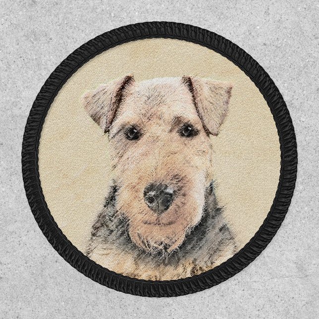 Welsh Terrier Painting - Cute Original Dog Art Patch (Front)