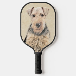 Welsh Terrier Painting - Cute Original Dog Art Pickleball Paddle