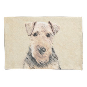 Welsh Terrier Painting - Cute Original Dog Art Pillow Case
