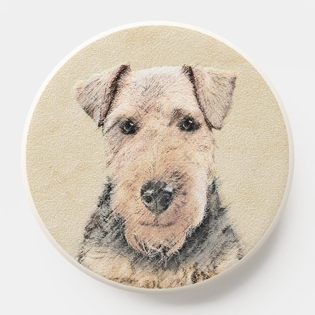 Welsh Terrier Painting - Cute Original Dog Art PopSocket (Popsocket)