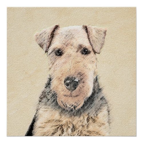 Welsh Terrier Painting _ Cute Original Dog Art Poster