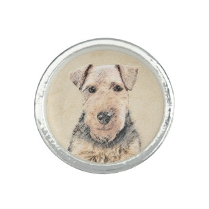 Welsh Terrier Painting - Cute Original Dog Art Ring