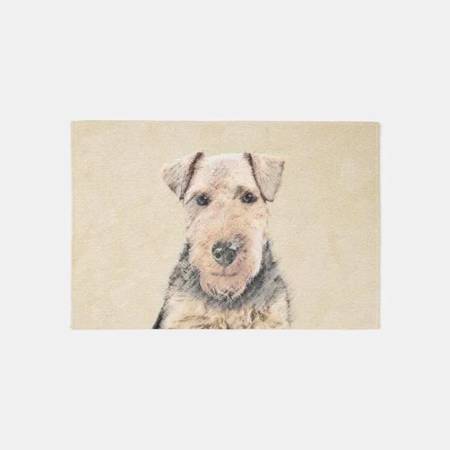 Welsh Terrier Painting - Cute Original Dog Art Rug (Front)