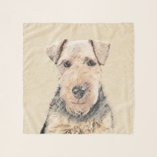 Welsh Terrier Painting - Cute Original Dog Art Scarf