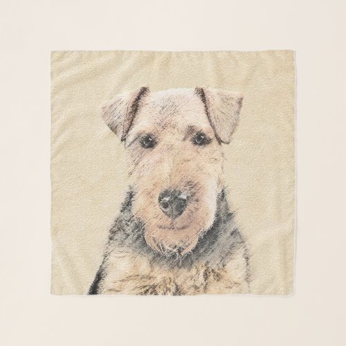 Welsh Terrier Painting _ Cute Original Dog Art Scarf