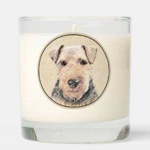 Welsh Terrier Painting - Cute Original Dog Art Scented Candle