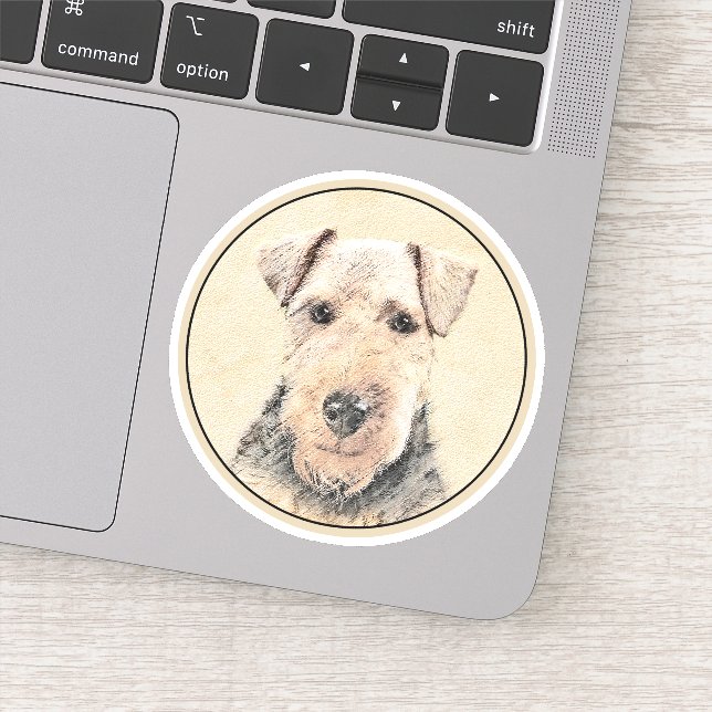 Welsh Terrier Painting - Cute Original Dog Art Sticker (Detail)