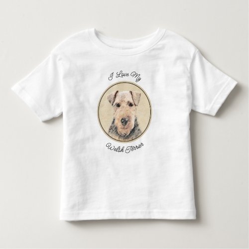 Welsh Terrier Painting _ Cute Original Dog Art Toddler T_shirt
