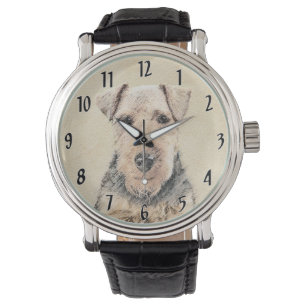 Welsh Terrier Painting - Cute Original Dog Art Watch