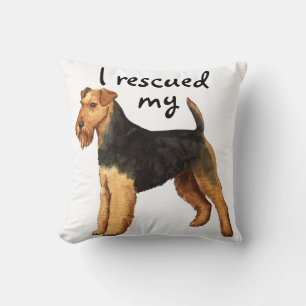 Welsh Terrier Rescue Throw Pillow