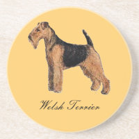 Welsh Terrier Sandstone Coaster