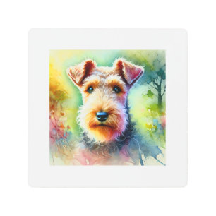 Welsh Terrier Serenity 300824AREF117 - Watercolor Metal Print
