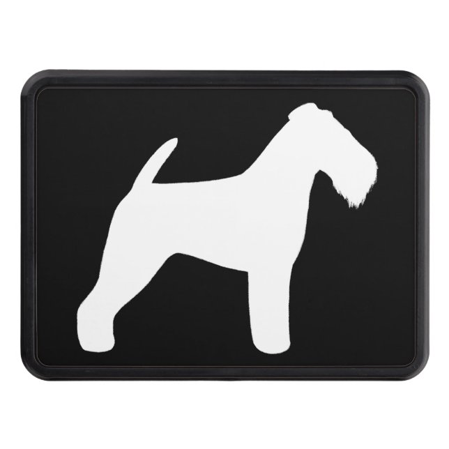 Welsh Terrier Silhouette Trailer Hitch Cover (Front)