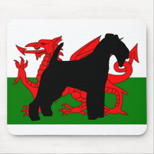 welsh terrier silhouette wales flag.png mouse pad