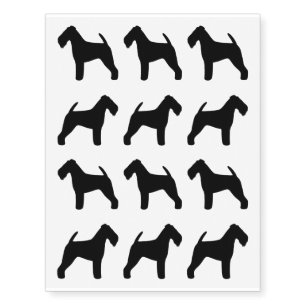 Welsh Terrier Silhouettes Temporary Tattoos