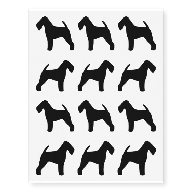 Welsh Terrier Silhouettes Temporary Tattoos (Front)