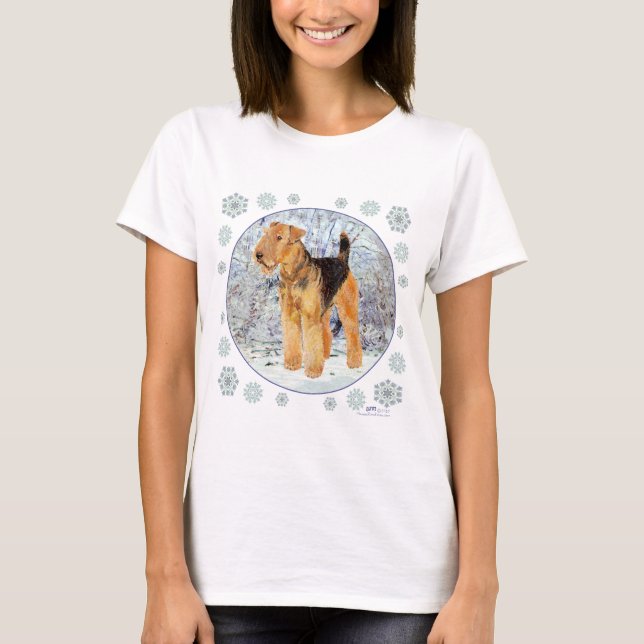 Welsh Terrier Snowflakes T-Shirt (Front)
