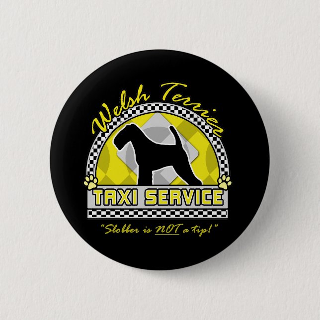 Welsh Terrier Taxi Service Button (Front)