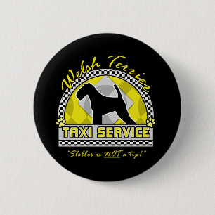 Welsh Terrier Taxi Service Button