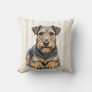 Welsh Terrier Watercolor Pillow Throw
