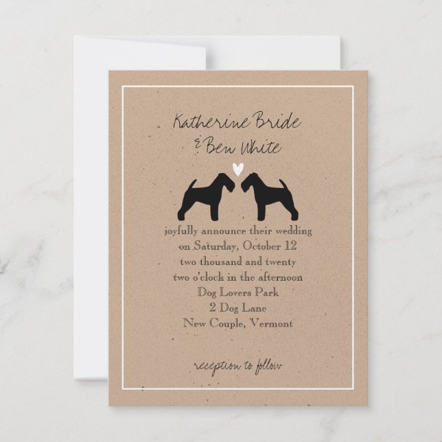 Welsh Terriers Wedding Invitation (Front)